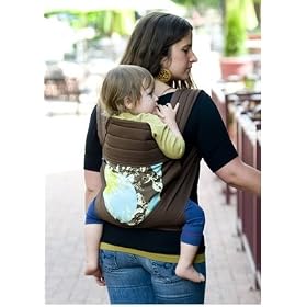 BabyHawk Mei Tai Baby Carrier Gossip Tree Sky on Chocolate Straps with Dainty Baby Reusable Bag Bundle
