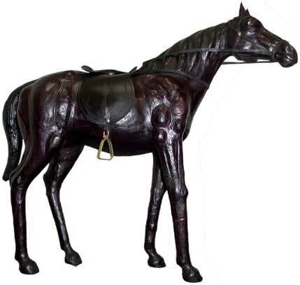 Gurman LA LA-1103 06IN Leather Horse Standing with Saddle Collectible Figurine, 6-Inch, Dark Brown
