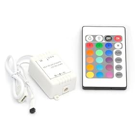 24 Button Wireless RGB LED Light Controller Ir Remote 12v Dimmer, 3311