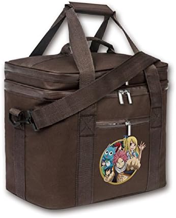 Kaylin Anime Fairy Tail Large Capacity Car Soft Cooler Tote Insulated Lunch Bag Outdoor Heavy-duty Picnic Bag(Brown)