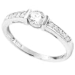 Round CZ Sterling Silver Ring Sizes: 5-9
