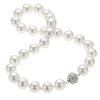 Zeeme Fashion - 380050007-42- Collier Femme - Perles Blanches et fermoir Boule Strass - 42 cm