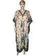 Caftans for Women Satin Crepe Paisley Print Night Wear Kaftan Long Dress