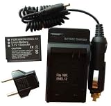 Nextop-Nikon EN-EL12 Brand New 1300mAh COMPATIBLE Battery + Compatible Wall & Car Charger (FREE European Adaptor) for Nikon CoolPix S610, Nikon CoolPix S610c, Nikon CoolPix S710