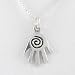 Sterling Silver Healing Hand with Whirlwind Pendant on 16 Box Chain, #8750