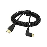 Caxico 90 度右斜めミニ HDMI HDMI ストレッチ春延長ケーブル黒