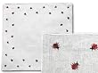 Sheer White Ladybug Print Handkerchief, 100% Cotton