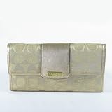 NEW AUTHENTIC COACH PENELOPE SIGNATURE CHECKBOOK WALLET 43417 (Metallic Lurex/Gold)