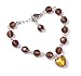 Oi! - Ladies Brown Glass Bead And Heart Shaped Venetian Glass Bracelet - B5026