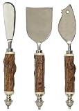 Decorative Cheese Set of Three With Wood Handles