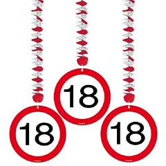 3er Set Rotorspirale Verkehrsschild 18. Geburtstag