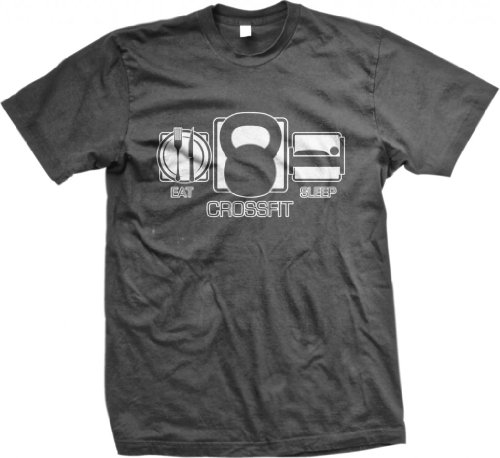Eat Sleep CROSSFIT Men's T-shirt (Char, Large)