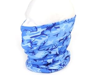 Multifunctional Balaclava Scarf Half Face Mask Blue Battlefield Camo