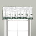 United Curtain Gingham Embroidered Valance, 60 by 14-Inch, Green