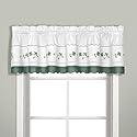 United Curtain Gingham Embroidered Valance, 60 by 14-Inch, Green