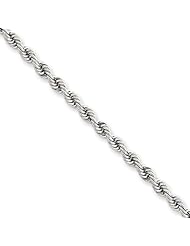 3.25mm, 14 Karat White Gold, Handmade Rope Chain - 18 inch