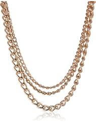 Gold-Tone Oval Link Chain 3-Row Necklace, 18"