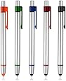 Stylus Pens, Cambond&reg; 5Pcs 2 in 1 Click Stylus & Ballpoint Pen for iPhone,Samsung,Tablet,All Capacitive Touch Screen Device (Orange/Green/Blue/Red/Black) (5Pack)
