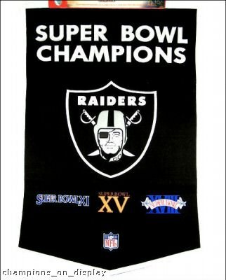 Buy Oakland Raiders 24 x 36 NFL Dynasty Banner from Winning Streak Sports by Winning Streak