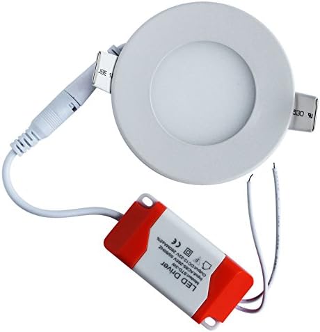 ELEDISON® (2-Pack) White Fitting Retrofit LED Recessed Lighting Fixture Slim LED Downlight 3W (70mm Cutout) Non-Dimmable, Warm White 3000K (3 Watts)