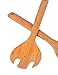 BIRDROCK HOME Bamboo Salad Servers 2-Piece Set - Bamboo Spoon & Fork Set - Salad Utensils for Cooking and Serving - Ideal Salad Spoons for Tossing & Mixing - Durable Serveware for Kitchen & Dining