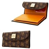 Dooney and Bourke Signature 1975 Check Organizer Brown T-moro