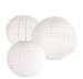 Tag Oversized Round Paper Lanterns, Set of 3, White, Assorted Sizes