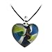 Multi-Colored Glass Heart Pendant on Black Cord, 18