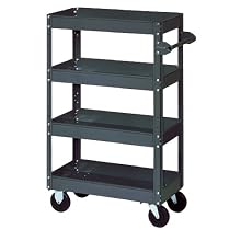 Edsal ST9000 Industrial Gray 18 Gauge Steel 4 Tier Stock Truck, 800lbs Capacity, 36" Width x 60" Height x 24" Depth