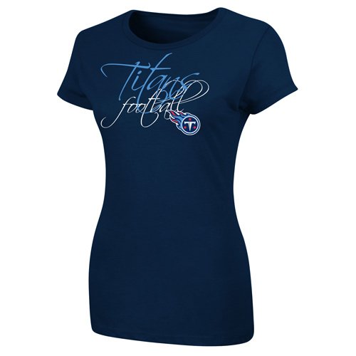 Tennessee Titans Ladies Franchise Fit II T-Shirt - Navy Blue (Large)