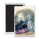 Afternoon Dress for Women, 1863 (w/c on.. - 3x2 inch Fridge Magnet - large magnetic button - Magnet