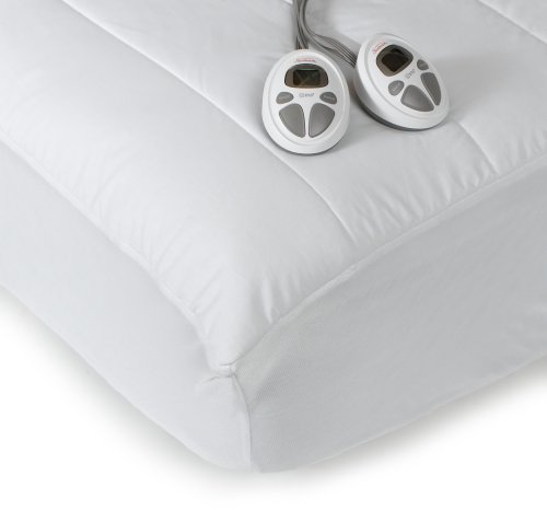 Sunbeam Imperial 140-Thread-Count Polyester Cotton Blend Queen Comfort Heated Mattress Pad, White