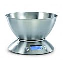 Domo - Do-9086Wdomo - Balance de Cuisine - 5Kg Inox avec Bol - Thermom&egrave;tre - Timer