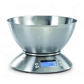 Domo Do-9086Wdomo, Bilancia da cucina con timer e termometro, ciotola in acciaio inox, portata: 5 Kg