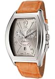 ELINI Watches:New Yorker Grand Chronograph Grey Dial Light Orange Leather