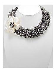 Flower Mother of Pearl Necklace In Zinc