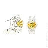 STUDIO 925: *CANARY DIAMOND CZ PAST PRESENT FUTURE 3-STONE EARRINGS*