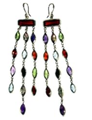 14k Gold Multi Stone Dangle Earrings (39.0 cts.tw.)