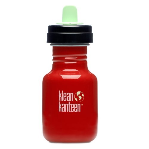 Klean Kanteen Stainless Steel 12 Ounce Water Bottle with Sippy Adaptor, Indicator Red