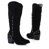 Damen Schuhe, Stiefel, W38-7, Synthetik in hochwertiger Wild Leder Optik, Schwarz, Gr 37