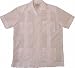 Men's Guayabera Shirt - Cool Mexican, Cuban Wedding and Cigar Clothing, White-Pleated
