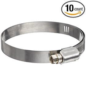 Murray Worm-Gear Stainless Steel Hose Clamp with Steel Screw, 2.31"-3.25", 1/2"W, 30-40" Lbs (Pack of 10)