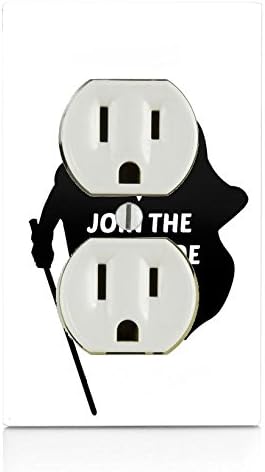 Join The Dark Side Quote Jedi Silhouette Design Print Image Electrical Outlet Plate