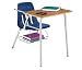 Chair Desk with Bookrack Navy Shell/Medium Oak Top/Chrome Frame