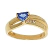 14K Yellow Gold Tanzanite and Diamond Ring