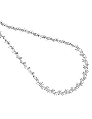 14k White Gold 0.95 Ctw Curved Diamond Necklace