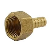 uxcell パイプ継手アダプター　PEX 19mm　クリンプパイプーオススレッドタイプ　ゴールドトーン　メタル