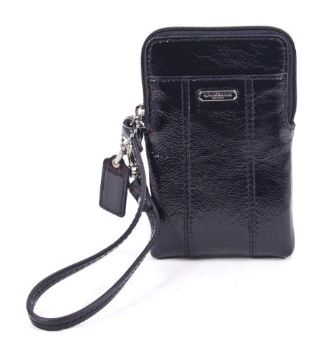 Coach Patent Leather Universal Cell Phone Case Black