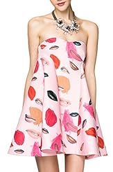 Sexy Off the Shoulder Short Wrap Backless General Print  Dress