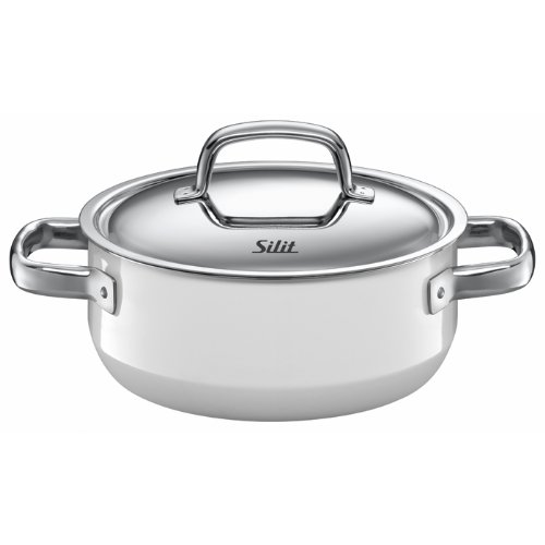 Silit Fresh 2-1/2-Quart Low Casserole with Lid, Polar White